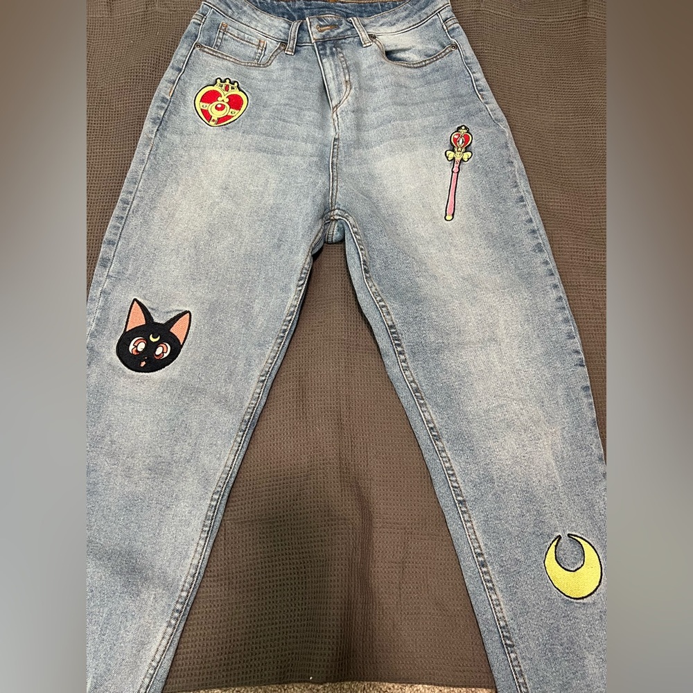 Her Universe Sailor moon embroidered jeans